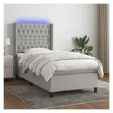 vidaXL Boxspringbett 100 x 200 cm Hellgrau
