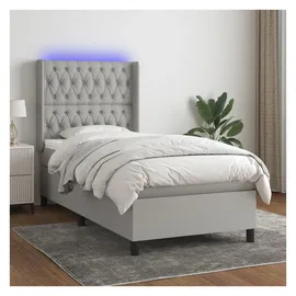 vidaXL Boxspringbett 100 x 200 cm Hellgrau