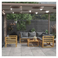 vidaXL 7-tlg. Garten-Lounge-Set mit Auflagen Massivholz Akazie