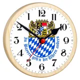 Selva Bayernuhr mit Wappen – Rückwärtsläufer-Uhr – für Hobbyraum, PARTYKELLER, Maße: Ø: 16,5 cm