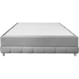 Home Affaire Boxspringbett HOME AFFAIRE "Vaasa", silber, B:206cm L:226cm, Komplettbetten, Boxspringbett, für Dachschrägen geeignet, inkl. Bettkasten und Topper