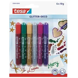 6 tesa Glitter Deco Classic Colors Klebestifte 6x 10,0 g