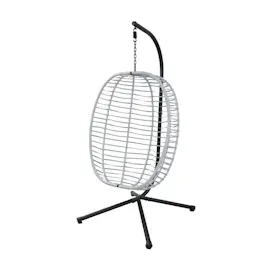 Svita Belly Hängesessel mit Gestell klappbar Hängestuhl Hängesitz Hängekorb Grau