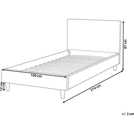 Beliani Bettrahmenbezug Samtstoff FITOU 90 x 200 cm Hellblau