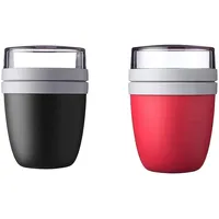 Mepal 2-tlg Lunchpot Ellipse Set - Schwarz/Nordic Red |
