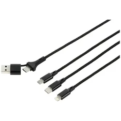 Renkforce USB-Ladekabel USB 2.0 USB-A Stecker, USB-C® Stecker, USB-Micro-B Stecker, Apple Lightning