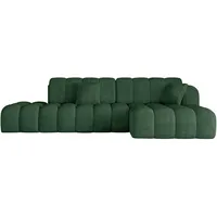 altdecor Ecksofa Cord mit Schlaffunktion 3-Sitzer Grün