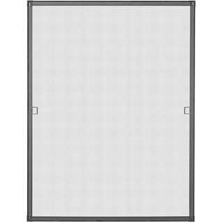 70041 Insektenschutz Fenster Premium, 100 x 120 cm - Aluminium anthrazit individuell kürzbar