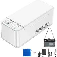 Tragbare Insulin-Kühlbox, konstante Temperatur 2-8°C Mini-Medikamentenkühlschrank, lange Arbeitszeit für 8 Stunden, Medikamentenkühlschrank mit wiederaufladbarem 10200-mAh-Akku für Auto, Reisen,Zuhause