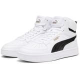 Puma Caven 2.0 Mid JR Sneaker, White Black-Gold, 37.5