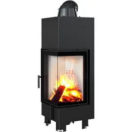 Kratki Kamin MBN Rechts 10 kW Stahl Schwarz/Abdeckplatte Glas