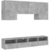 vidaXL 5-tlg. Wohnwand Betongrau Holzwerkstoff - Grau