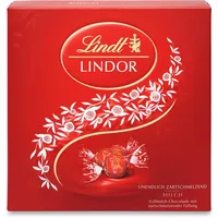 Lindt Schokolade LINDOR Präsent Box Milch | 187 g | 14 Kugeln Vollmilchschokolade mit zartschmelzender Füllung in Präsent Edition | Pralinengeschenk | Schokoladengeschenk