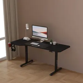 pro.tec Höhenverstellbarer Tisch Stryn 160x75cm Schwarz [pro.tec]