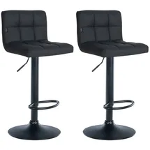 CLP 2er Set Barhocker Feni Kunstleder I Höhenverstellbarer Thekenhocker Mit Fußstütze Und Lehne I Barstuhl Mit Metallgestell