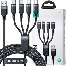 Joyroom USB-A auf USB-C/Lightning/Micro-USB 1,2 m Schwarz