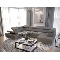 Möbel für Dich Wohnlandschaft XXL Ecksofa Galayx Max2 Relax, mit Relaxfunktion, mit Schlaffunktion, mit Bettkasten grau