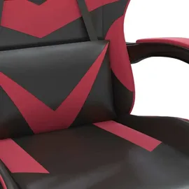 vidaXL Gaming-Stuhl Kunstleder Schwarz & Weinrot