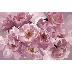 Fototapete PAPERMOON "BLUMEN ABSTRAKT-MUSTER DESIGN ROSEN BLUMEN DECOR RETRO", bunt, B:3,50m L:2,60m, Vlies, Tapeten