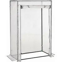 Outsunny Gewächshaus mit PE-Gitterfolie, Tür, winterfest Foliengewächshaus aus Stahl, Treibhaus für Balkon, Garten, Tomatenhaus 101 x 50 x 150 cm, Tomatengewächshaus für Tomaten, Gemüse, Blumen, Weiß   Aosom
