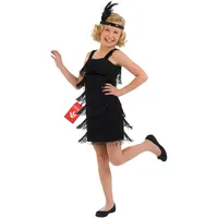 Fun Shack 20er Jahre Charleston Kleid für Kinder Mädchen – Paillettenkleid mit Fransen, Kostüm für Fasching Karneval Mottoparty – XL