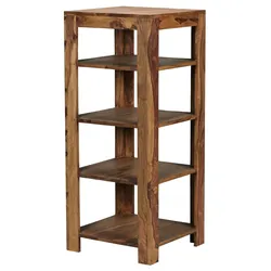 KADIMA DESIGN Massivholz Bücherregal: Mehrzweck-Stauraum, Sheesham, 3-4 Böden, handgefertigt, pflegeleicht.