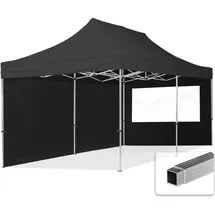 TOOLPORT Faltpavillon Economy 3 x 6 m inkl. 2 Seitenteile schwarz 59030