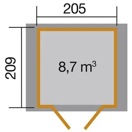 Weka Gartenhaus 224 2,05 x 2,09 m grau