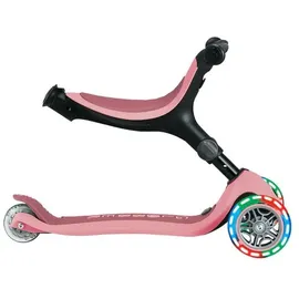 GLOBBER Go-Up Active Lights 3 in 1 Dreirad Laufrad und Scooter 120/80 mm 3-Rädrig Höhenverstellbar Pastellrosa