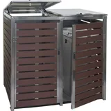 Mendler Mülltonnenverkleidung HWC-K14 119 x 134 x 84 cm braun