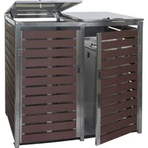 Mendler Mülltonnenverkleidung HWC-K14 119 x 134 x 84 cm braun