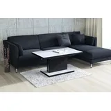 Design Couchtisch Tisch Aston stufenlos höhenverstellbar ausziehbar 120 bis 200cm Esstisch - Weiß