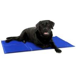 Navaris Hundematratze Kühlmatte für Hunde/Katzen, selbstkühlendes Kühlkissen Pad, Kühlmatte für Hunde/Katzen, selbstkühlendes Kühlkissen Pad blau