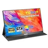 Yodoit Portable Monitor 15,6 Zoll 1920 x 1080 FHD Tragbarer Monitor IPS-Display mit USB Typ C Eingebaute Lautsprecher Eye Care Bildschirm für PC, Laptop, Xbox, PS 3/4/5, Switch und TV