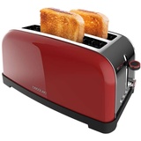 Cecotec Vertikaler Toaster Toastin' time 1500 Red Lite, 1500W Leistung, Kapazität für 4 Toasts, Doppelter Langer Schlitz und breiter Schlitz von 3,8 cm, Selbstzentrierungssystem, 7 Röststufen