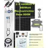 Balkonkraftwerk 880W/800W Photovoltaik Solaranlage Steckerfertig WIFI Deye Sun