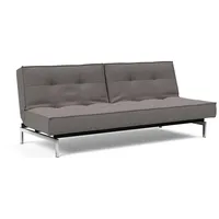 Innovation Living Schlafsofa Splitback Chrom Stoff Grau Grey