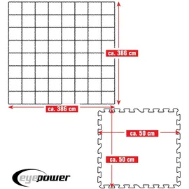 Eyepower Poolunterlage 15 m2 blau 50x50 cm