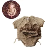 HOMSFOU Neugeborenes Babykostüm Babysachen für Neugeborene Zubehör Junge REH Dinosaurier Kleinkind photoshooting Accessoires Kleidung Set -Outfits Kostüm für Babyfotografie