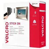 VELCRO® Klettband Selbstklebend, Haken & Flausch 20mm x B) 25000 mm x 20 mm Weiß