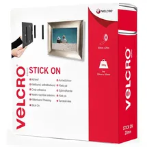 VELCRO® Klettband Selbstklebend, Haken & Flausch 20mm x B) 25000 mm x 20 mm Weiß