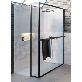 Riho Lucid Walk-In Duschwand 100 x 200 cm rechts schwarz matt G005034121
