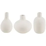 räder Living Perlenvasen Mini 3er Set Vase Steingut creme