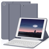 ZOYU Hülle mit Tastatur für iPad 9. Generation 2021/iPad 8. Generation 2020/iPad 7. Generation 2019, iPad 10,2 Hülle mit Tastatur, Bluetooth Tastatur Folio mit Stifthalter, QWERTZ Layout, Violett