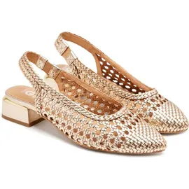 Gioseppo Fikove, geflochtene Ballerinas aus Leder, Schwarz, für Damen, Platinfarben, 40 EU