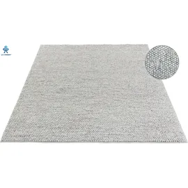 LeGer Home by Lena Gercke Wollteppich "Ainhoa, handgewebt, Wolle" Gr. 5, grau, B:200cm H:12mm L:200cm, Kunstfaser, Wolle, LEGER HOME BY LENA GERCKE, Teppiche, einfarbig, Wolle, Teppich, Wohnzimmer, Schlafzimmer, Esszimmer