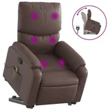 vidaXL Massagesessel mit Aufstehhilfe Braun Kunstleder