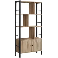 VASAGLE Bücherregal 74 x 30 x 154,5 cm Braun-Schwarz