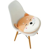 VanderHOME Cartoon Rundes Kissen Stuhlkissen Dickes Stuhlkissen Sessel Tatami Sitzkissen Weichboden Teppichkissen Sitzkissen Memory Foam Sitzkissen 40 * 40 * 4cm-Orange Shiba Inu