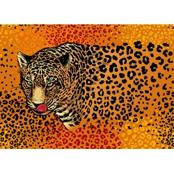 Fototapete PAPERMOON "ABSTRAKT DESIGN- LEOPARD", bunt, B:5,00m L:2,80m, Vlies, Tapeten